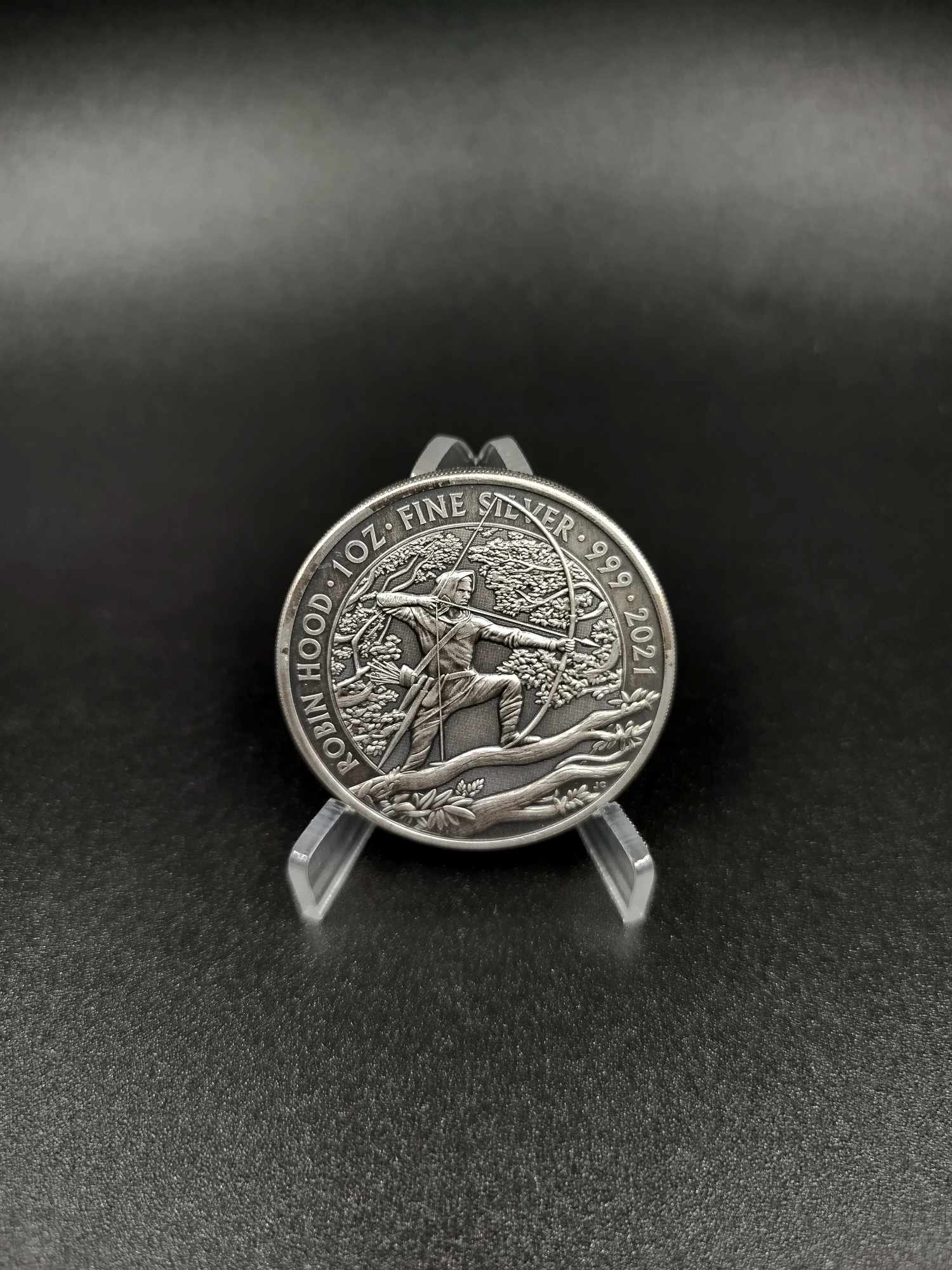 srebrna moneta robin hood 1 oz the royal mint myths and legends oksyda