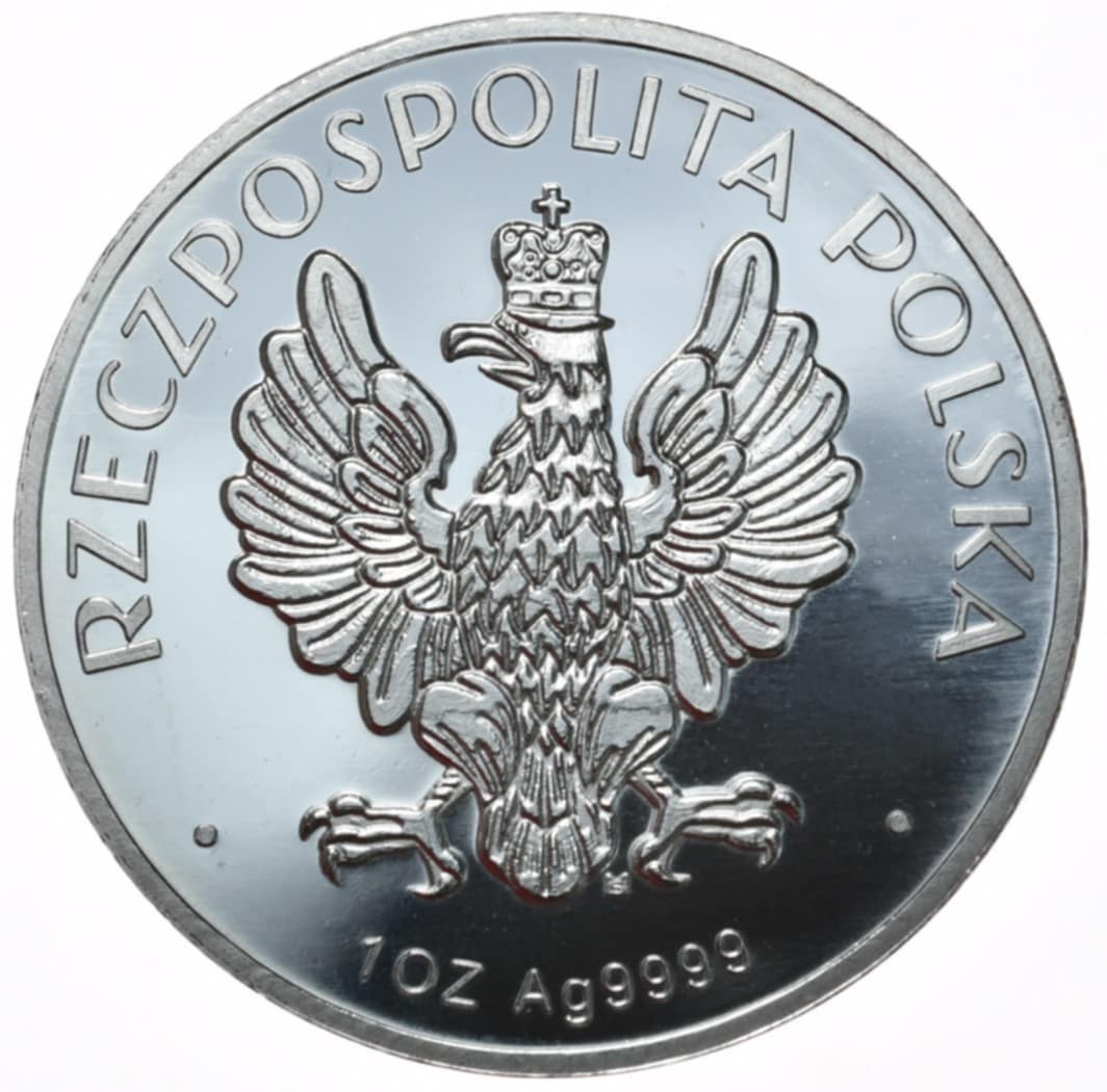 głowa kobiety polonia srebro 9999 1 oz