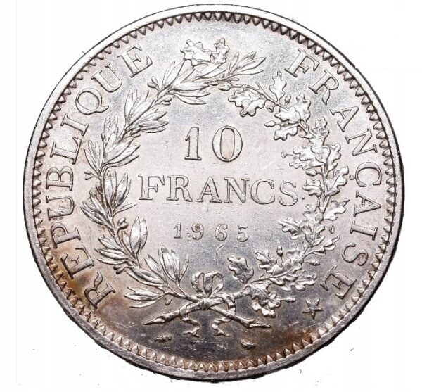 10-frankow-Herkules 2 10 franków Hercules (1964–1973) .900/25g