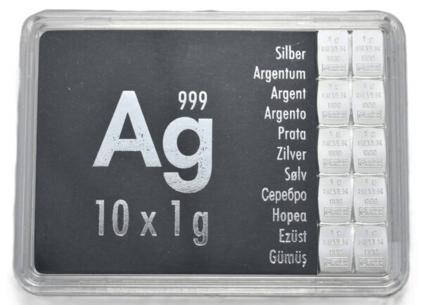 V1 Valcambi - Srebrna Sztabka 10x1g