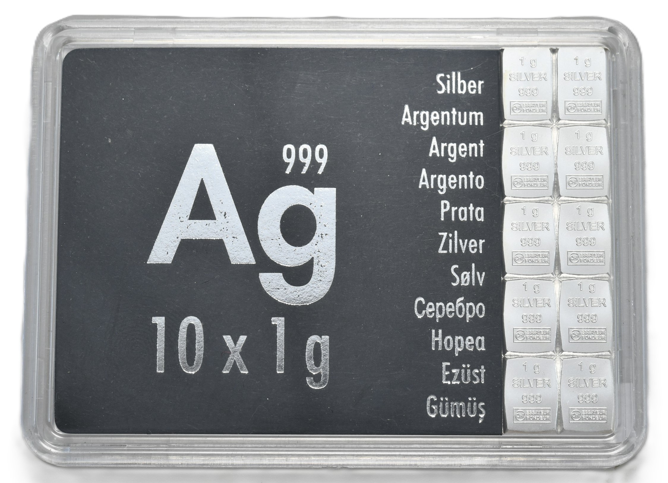 CombiBar Valcambi 10 x 1 g Srebro 999 Sztabka