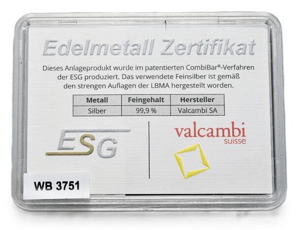 CombiBar Valcambi 20 x 1g - Srebro 999