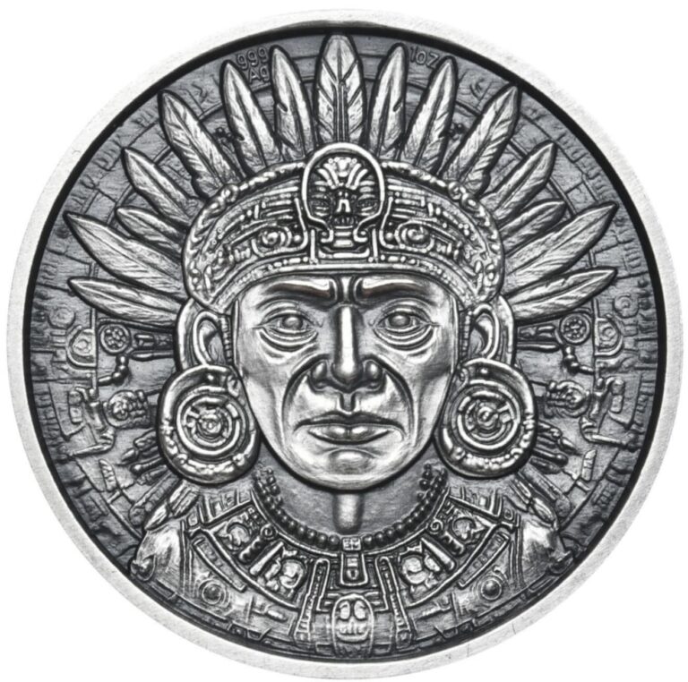 Aztek OX 1 Kalendarz Aztecki Oksyda - 1 oz Ag.999 (Aztec Calendar)