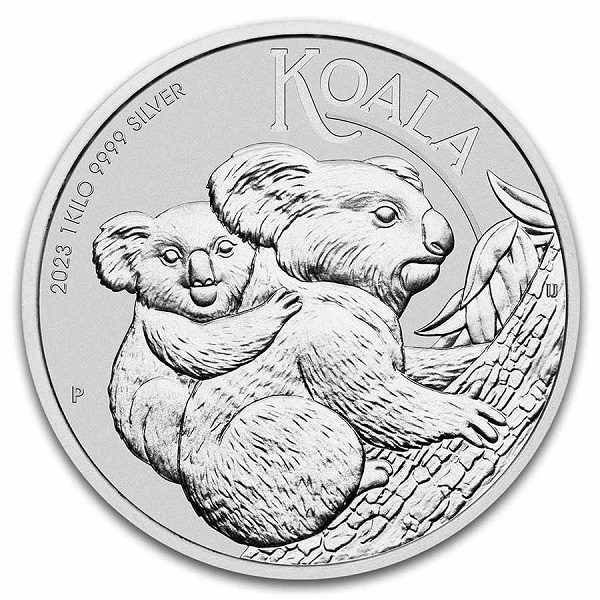 Koala 2023 1 kg - srebrna moneta inwestycyjna - srebro bulionowe od Perth Mint Australia