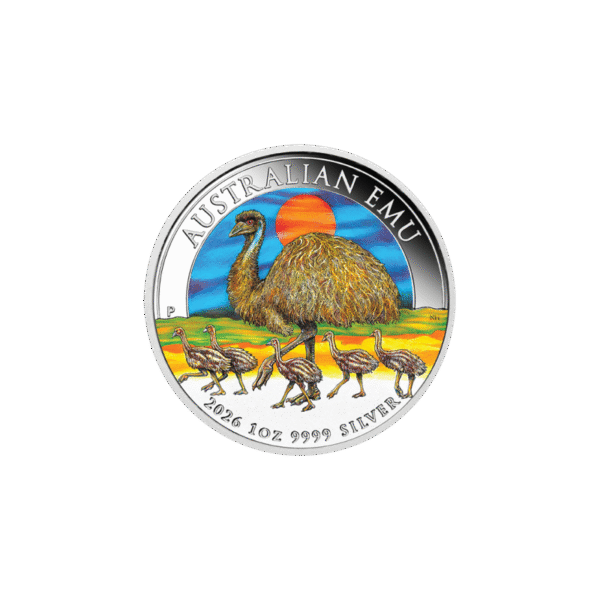 emu-2026-kolor-moneta-1-uncja-srebra Australian Emu 2026 Kolor - 1 oz Perth Mint