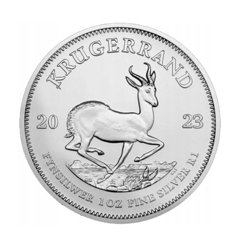 Krugerrand 2023 Ag 1 oz — rewers srebrnej monety z antylopą springbok.