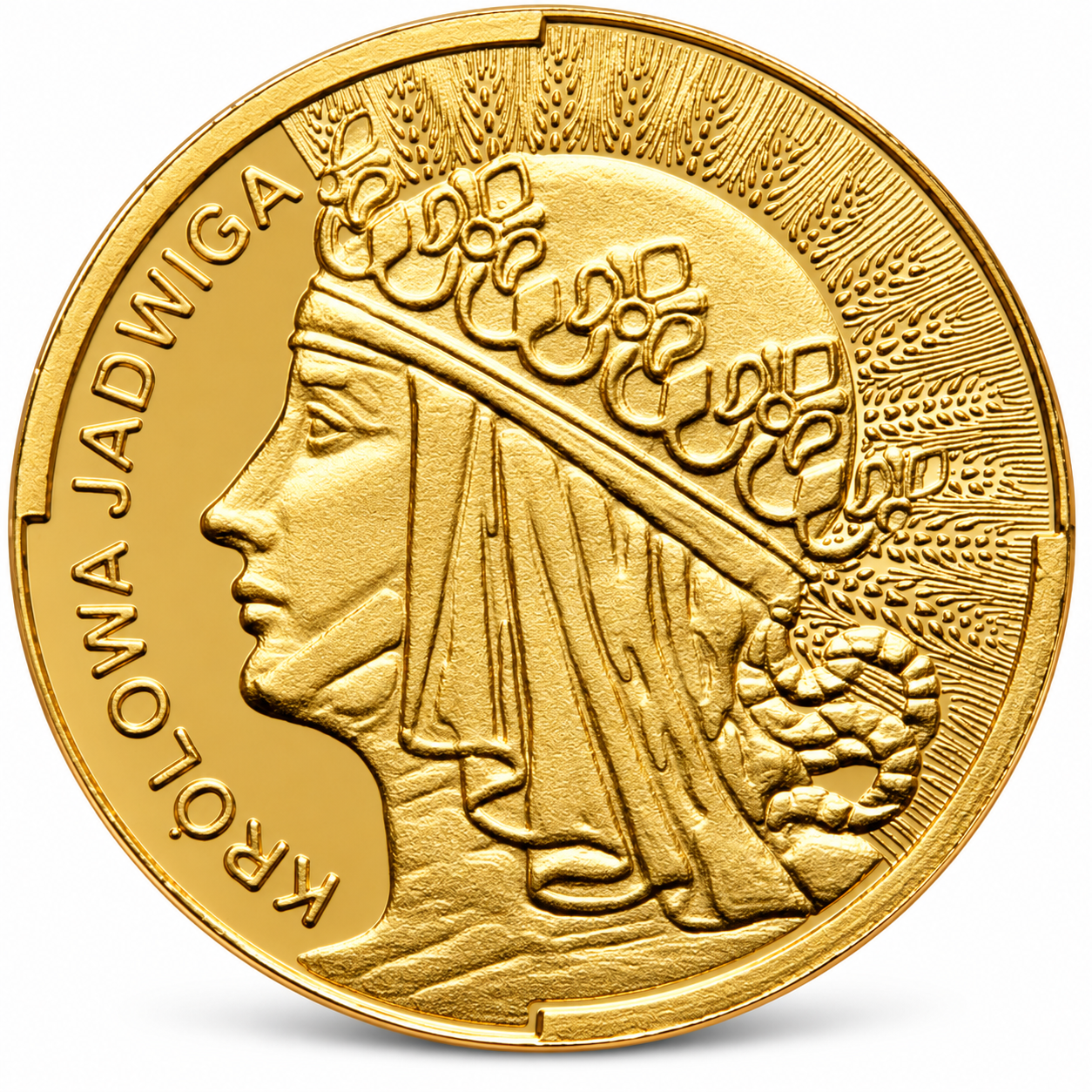 Zdjęcie poglądowe. królowa Jadwiga 1/10 oz srebra pozłacana